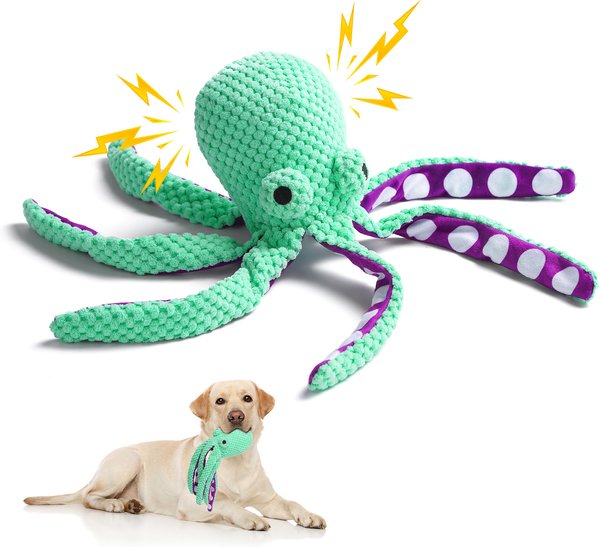 Show full view: Nocciola Viral Select Octopus Squeaky Plush Dog Toy, Green slide 1 of 9