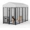 Show in main carousel: LovMor Outdoor Metal Dog Kennel with Roof Cover, Black, 96 x 48 x 67-in slide 1 of 8