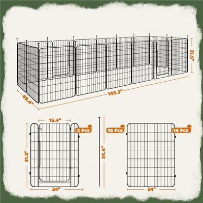 Show full view: Yaheetech Foldable Dog Playpen, Black, 16-Panel, 31.5-in slide 3 of 5