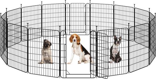 Show full view: Yaheetech Foldable Dog Playpen, Black, 16-Panel, 31.5-in slide 2 of 5