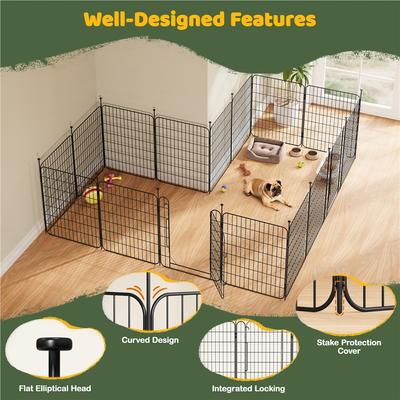 Show full view: Yaheetech Foldable Dog Playpen, Black, 16-Panel, 31.5-in slide 4 of 5