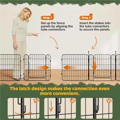 Show full view: Yaheetech Foldable Dog Playpen, Black, 16-Panel, 24-in slide 4 of 6