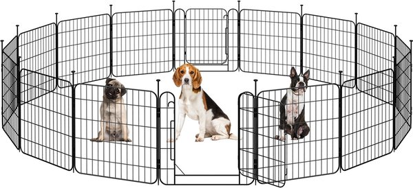 Show full view: Yaheetech Foldable Dog Playpen, Black, 16-Panel, 24-in slide 2 of 6