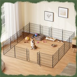 Yaheetech Foldable Dog Playpen, Black, 16-Panel, 24-in