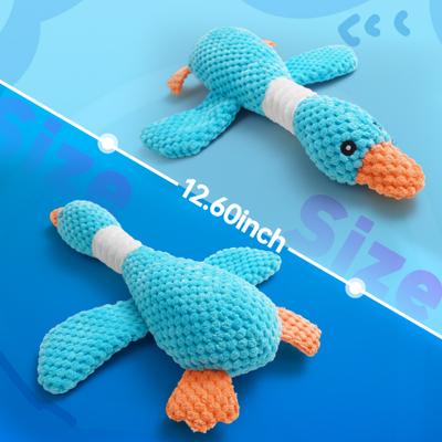 Show full view: Nocciola Viral Select Goose Squeaky Plush Dog Chew Toy, Blue slide 8 of 8