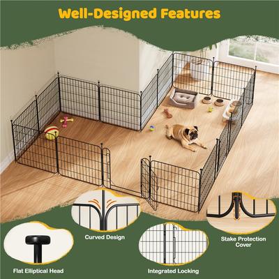 Show full view: Yaheetech Foldable Dog Playpen, Black, 16-Panel, 24-in slide 5 of 6