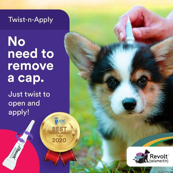 Show full view: Revolt Topical Solution for Dogs, 40.1-85 lbs, (Teal Box), 6 Doses (6-mos. supply) slide 6 of 8
