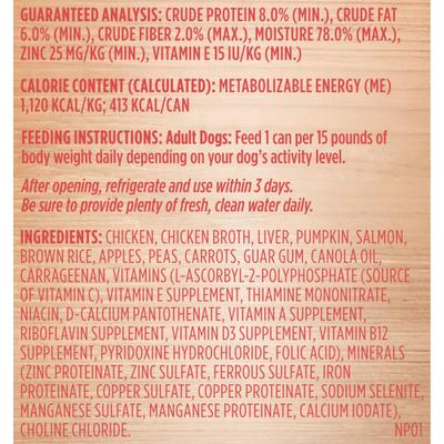 Show full view: Rachael Ray Nutrish Gentle Digestion Real Chicken, Pumpkin & Salmon Recipe Premium Pate Wet Dog Food, 13-oz can, case of 4 (Rachael Ray) slide 8 of 11