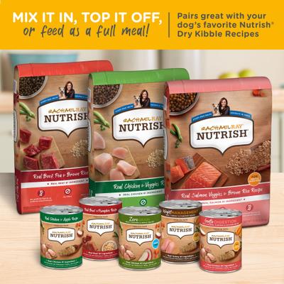 Show full view: Rachael Ray Nutrish Gentle Digestion Real Chicken, Pumpkin & Salmon Recipe Premium Pate Wet Dog Food, 13-oz can, case of 4 (Rachael Ray) slide 7 of 11