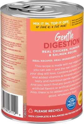 Show full view: Rachael Ray Nutrish Gentle Digestion Real Chicken, Pumpkin & Salmon Recipe Premium Pate Wet Dog Food, 13-oz can, case of 4 (Rachael Ray) slide 3 of 11