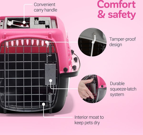 Show full view: Petmate Two Door Top Load Dog & Cat Kennel, Pink, 19 inches, up to 10-lbs slide 5 of 9