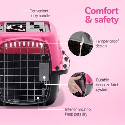 Show full view: Petmate Two Door Top Load Dog & Cat Kennel, Pink, 19 inches, up to 10-lbs slide 5 of 9