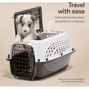 Petmate Two Door Top Load Dog & Cat Kennel, White, 19 inches, up to 10-lbs