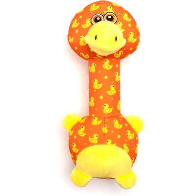 The Worthy Dog The Worthy Dog Ducky Long Neck Squeaky Plush Dog Toy, Orange