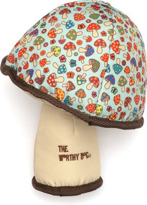 Show full view: The Worthy Dog Mushroom Squeaky Plush Dog Toy, Mint Green, Small slide 3 of 3