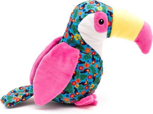 Show full view: The Worthy Dog Toucan Squeaky Plush Dog Toy, Turquoise, Large slide 3 of 4