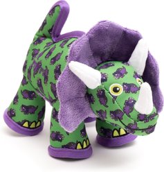 The Worthy Dog Triceratops Squeaky Plush Dog Toy, Green