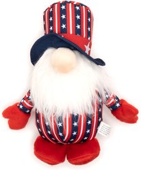 The Worthy Dog Uncle Sam Gnome Squeaky Plush Dog Toy, Red/White/Blue, Large