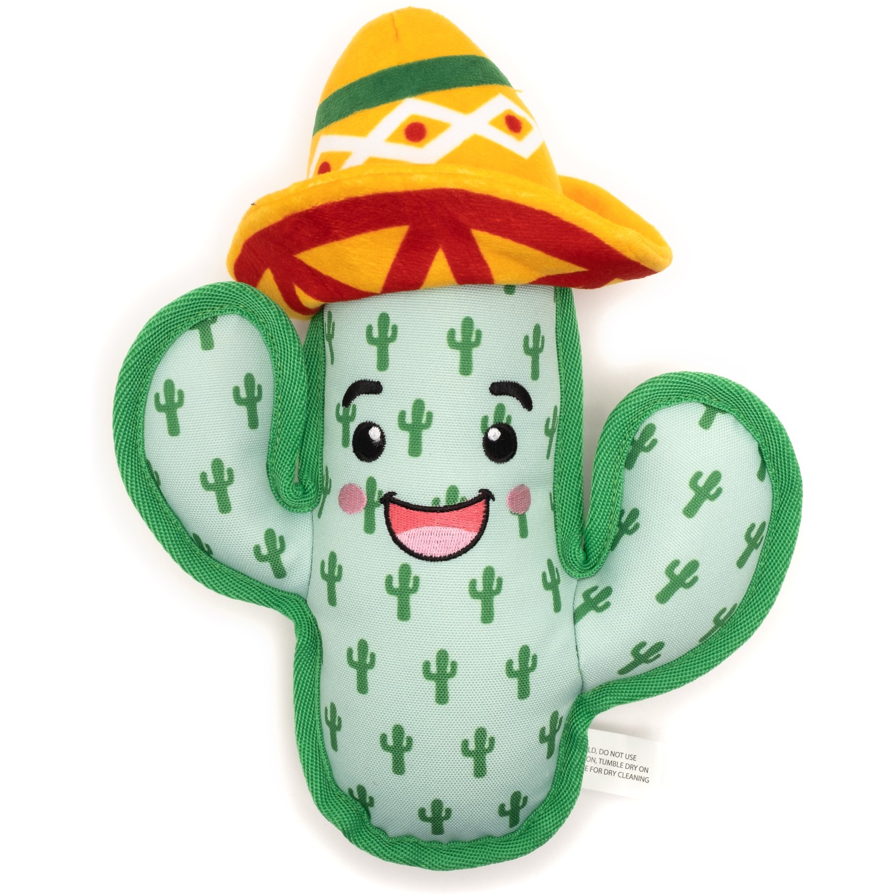 The Worthy Dog Cactus Squeaky Plush Dog Toy, Green, Large