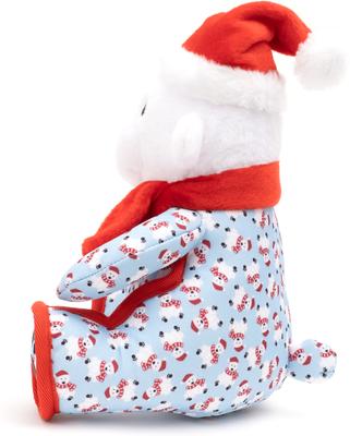 Show full view: The Worthy Dog Christmas Polar Bear Squeaky Plush Dog Toy, Blue, Large slide 4 of 5