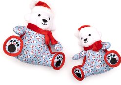 The Worthy Dog Christmas Polar Bear Squeaky Plush Dog Toy, Blue, Large slide 2 of 4