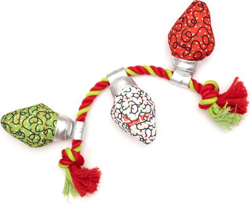 Show full view: The Worthy Dog Christmas Merry & Bright Squeaky Plush Dog Toy, Large slide 3 of 3