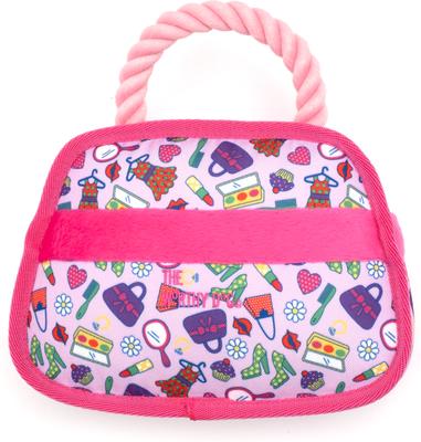 Show full view: The Worthy Dog Fashionista Squeaky Plush Dog Toy, Pink, Large slide 3 of 4