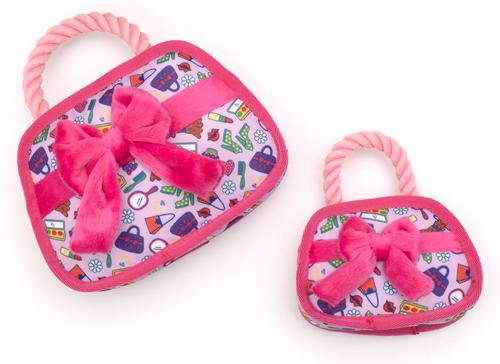 Show full view: The Worthy Dog Fashionista Squeaky Plush Dog Toy, Pink, Large slide 2 of 4