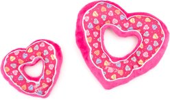 The Worthy Dog Puppy Love Heart Squeaky Plush Dog Toy, Pink, Small slide 2 of 3