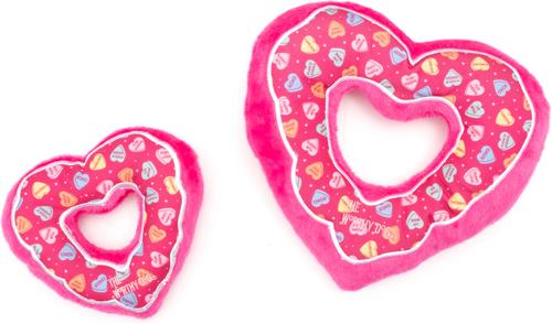 Show full view: The Worthy Dog Puppy Love Heart Squeaky Plush Dog Toy, Pink, Large slide 2 of 3
