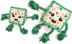 The Worthy Dog Tofu Stir Fry Squeaky Plush Dog Toy, Beige, Large slide 2 of 4