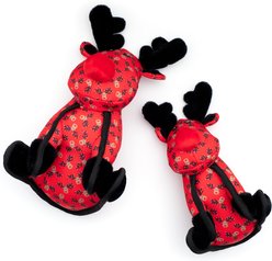 The Worthy Dog Christmas Rudy Squeaky Plush Dog Toy, Red, Large slide 2 of 3