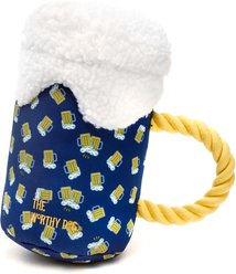 The Worthy Dog Cheers! Squeaky Plush Dog Toy, Navy, Large