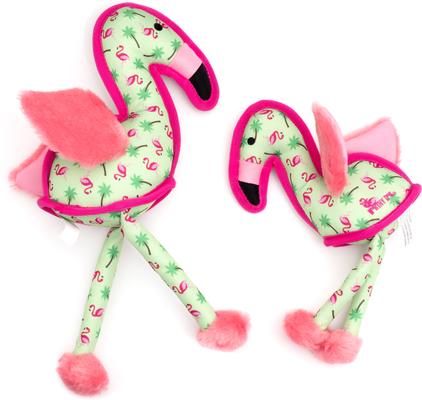 Show full view: The Worthy Dog Flamingo Squeaky Plush Dog Toy, Pink, Large slide 3 of 3