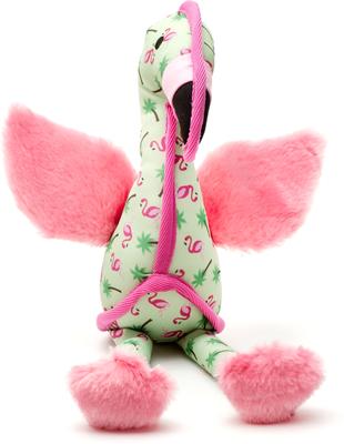 Show full view: The Worthy Dog Flamingo Squeaky Plush Dog Toy, Pink, Large slide 2 of 3