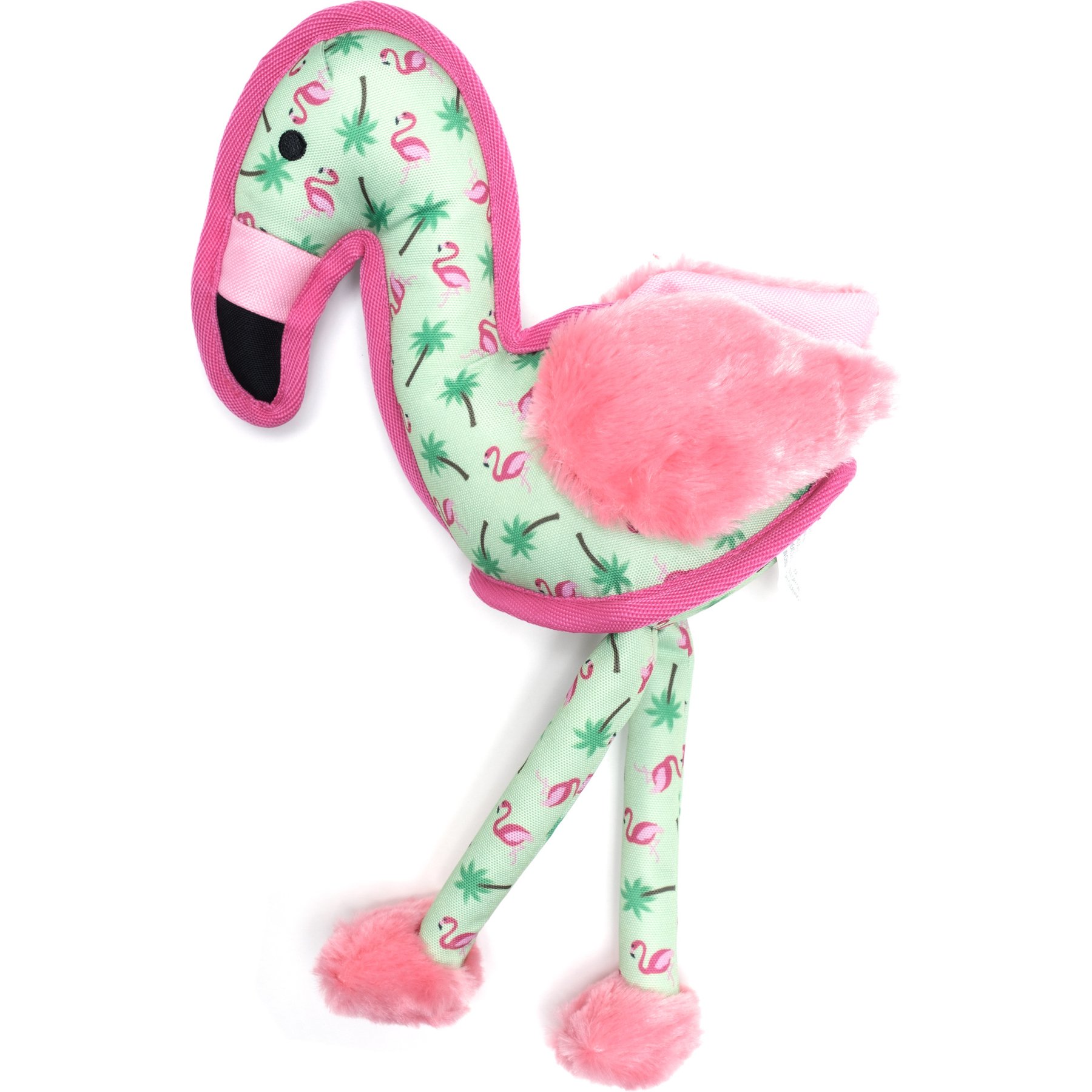 The Worthy Dog Flamingo Squeaky Plush Dog Toy, Pink, Small