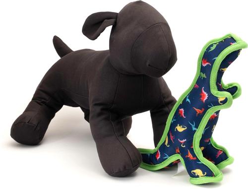 Show full view: The Worthy Dog Dino Squeaky Plush Dog Toy, Navy, Large slide 4 of 4