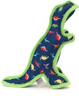 Show full view: The Worthy Dog Dino Squeaky Plush Dog Toy, Navy, Large slide 3 of 4