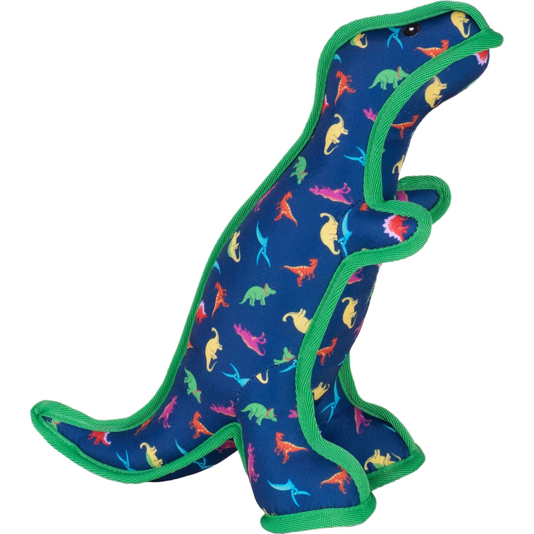 The Worthy Dog Dino Squeaky Plush Dog Toy, Navy, Small