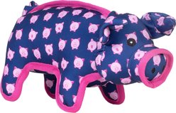 The Worthy Dog Wilbur Pig Squeaky Plush Dog Toy, Navy, Large