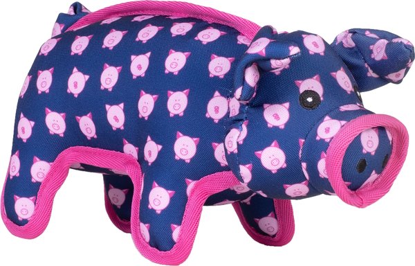 The Worthy Dog Wilbur Pig Squeaky Plush Dog Toy, Navy