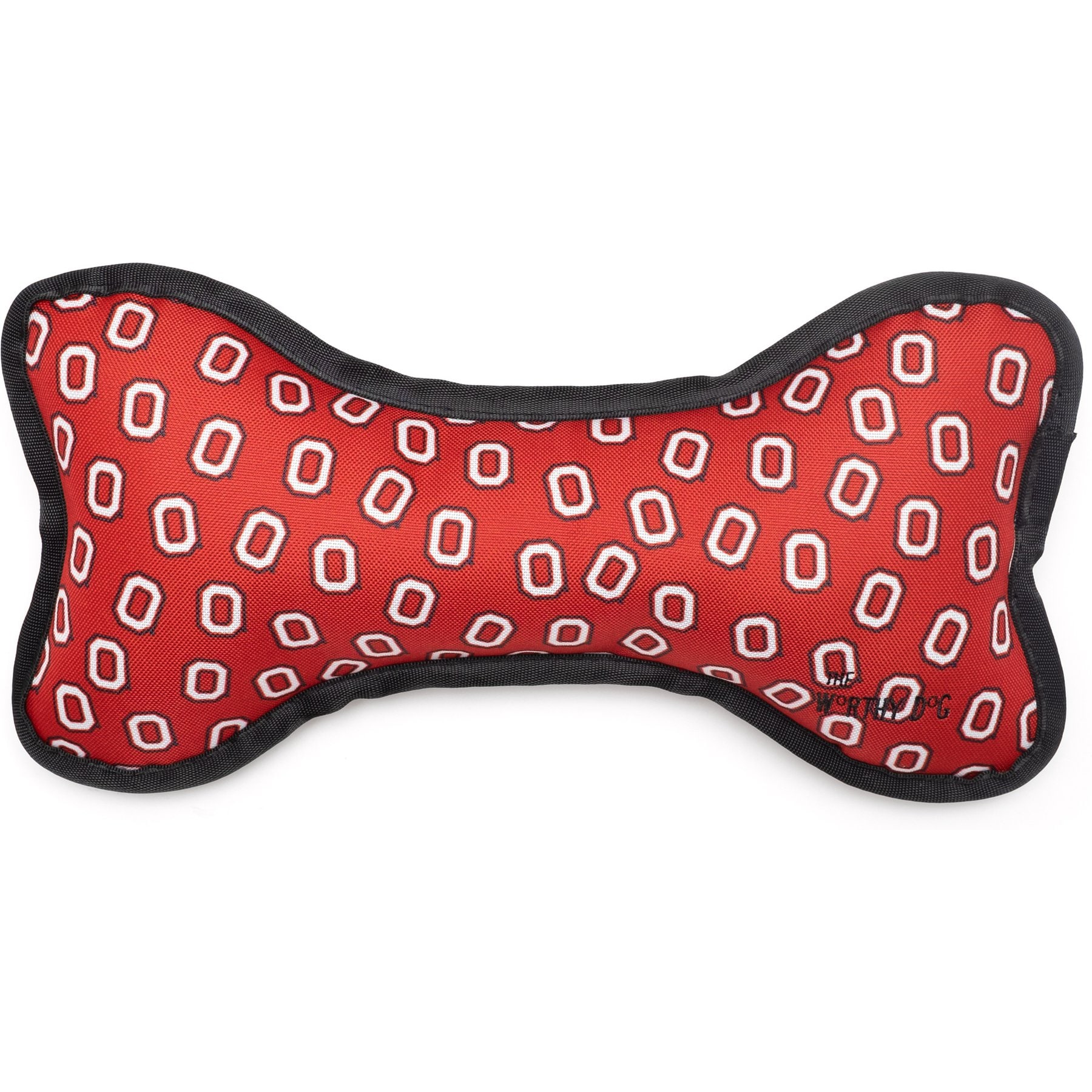 The License House Ohio State Block O Bone Dog Toy, Red, Small