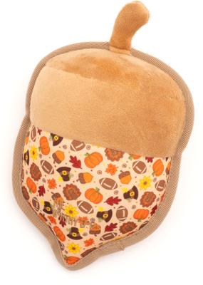Show full view: The Worthy Dog Acorn Dog Squeaky Plush Dog Toy, Beige slide 3 of 3