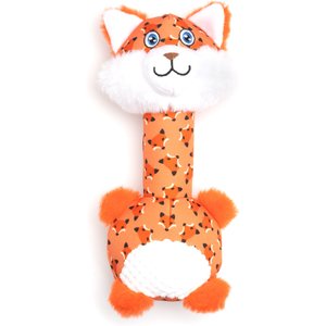 The Worthy Dog Fox Long Neck Squeaky Plush Dog Toy, Orange