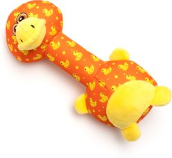 The Worthy Dog Ducky Long Neck Squeaky Plush Dog Toy, Orange slide 2 of 3