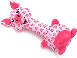 The Worthy Dog Piggy Long Neck Squeaky Plush Dog Toy, Pink slide 2 of 3