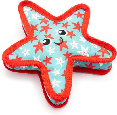 Show full view: The Worthy Dog Starfish Squeaky Plush Dog Toy, Turquoise slide 2 of 3