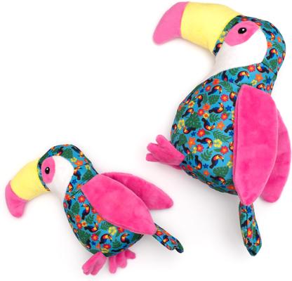 Show full view: The Worthy Dog Toucan Squeaky Plush Dog Toy, Turquoise, Large slide 4 of 4