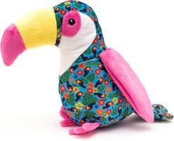 The Worthy Dog Toucan Squeaky Plush Dog Toy, Turquoise, Large