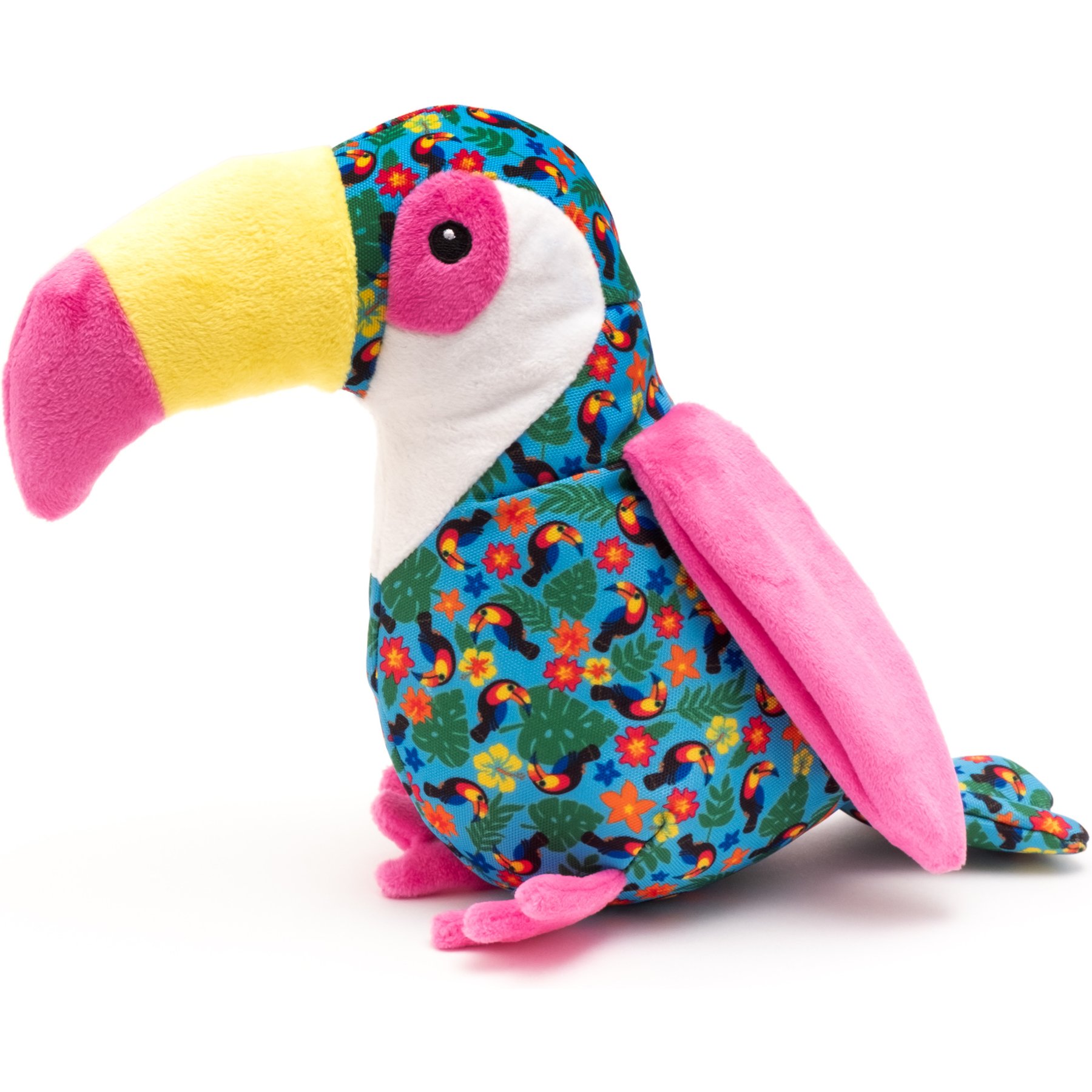 The Worthy Dog Toucan Squeaky Plush Dog Toy, Turquoise, Large